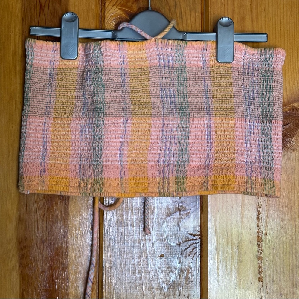 Universal Thread Plaid Multicolor Halter Top - Picture 2 of 6